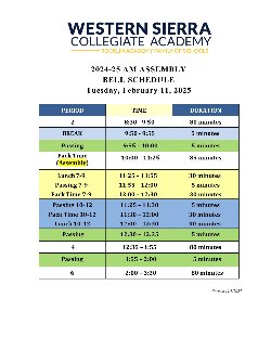 Assembly Bell Schedule